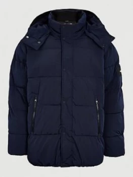 Calvin Klein Big & Tall Crinkle Nylon Mid Jacket - Navy, Size 5XL, Men
