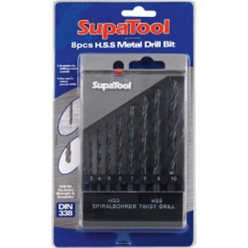 SupaTool HSS Metal Drill Bit Set 8 Pieces
