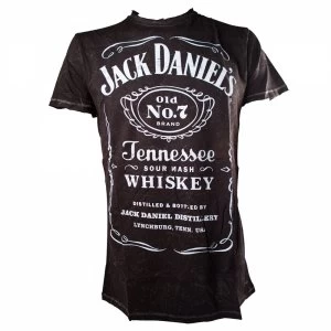 JACK DANIEL'S Classic Acid Washed Extra Small T-Shirt, Large Black