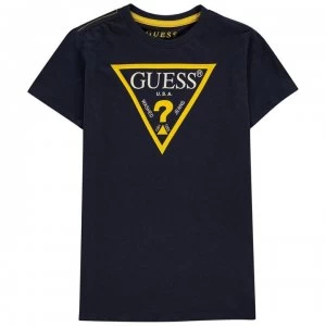 Guess Boys short-sleeved T-Shirt - Navy/Yellow