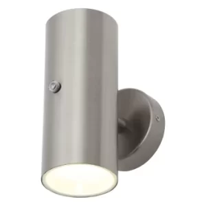 Zinc LED Wall Light Up and Down 10W Cool White with Dusk til Dawn Sensor Stainless Steel