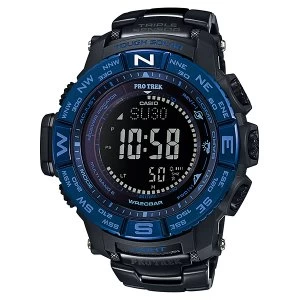 Casio PRO TREK Triple Sensor TOUGH SOLAR Titanium Watch PRW-3500SYT-1 - Black + Blue