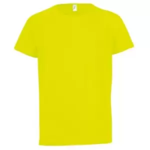 SOLS Childrens/Kids Sporty Unisex Short Sleeve T-Shirt (10yrs) (Neon Yellow)