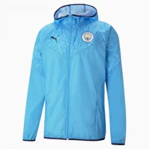 PUMA Manchester City FC Mens Warm Up Jacket, Light Blue/Peacoat, size X Small, Clothing