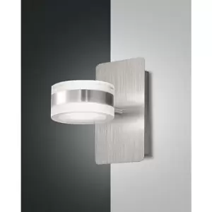 Fabas Luce Dunk LED Up & Down Wall Light Brushed Aluminum Glass