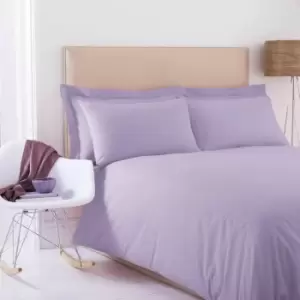 Poetry Plain Dye 144 Thread Count Combed Yarns Lilac Single Duvet Cover Set - Purple - Charlotte Thomas