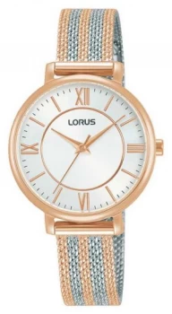 Lorus womens White Dial Two Tone Mesh Bracelet RG216TX9 Watch