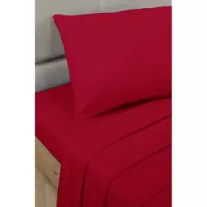 Montage Percale Co-ordinating Bed Sheet Range - Red - Single Fitted - TJ Hughes