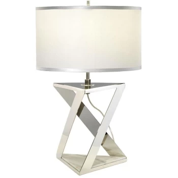 Aegeus - 1 Light Table Lamp White, Polished Nickel, E27 - Elstead