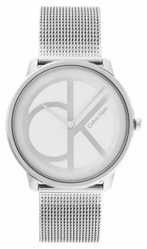 Calvin Klein 25200027 Silver and White CK Dial Steel Mesh Watch