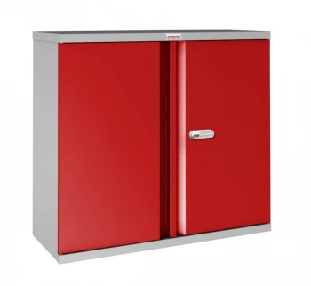 SCL Series SCL0891GRE 2 Door 1 Shelf Steel Storage Cupboard Grey Body & Red Doors with Electronic Lock