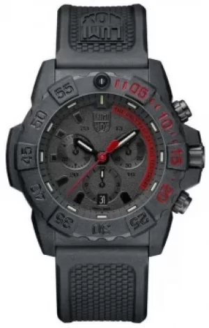 Luminox Mens Navy Seal 3580 Chronograph Black/Red With PU Watch