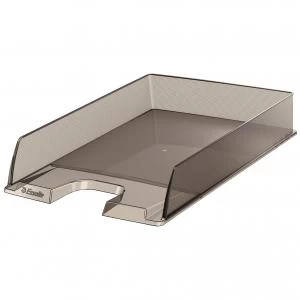 Esselte Europost A4 Letter Tray, Transparent Smoked Grey - Outer
