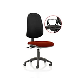 Dynamic Independent Seat & Back Task Operator Chair Loop Arms Eclipse Plus XL Black Back, Ginseng Chilli Seat Without Headrest High Back