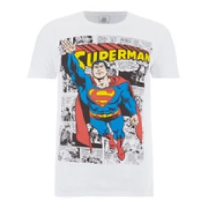 DC Comics Mens Superman Comic Strip T-Shirt - White