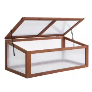 Outsunny Square Wooden Outdoor Greenhouse For Plants PC Board 100 x 65 x 40cm