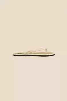 Pearl Embroidered Seagrass Flip Flops