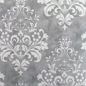 Arthouse Baroque Damask Grey & White Wallpaper