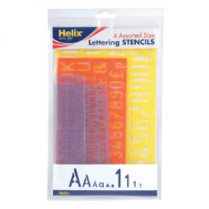 Helix Lettering Stencil Set - 4 Assorted Sizes (5 Pack)