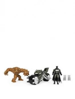 Batman Batcycle Vehicle With Exclusive Batman And Clayface 4-Inch Action Figures