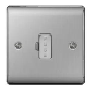 BG Brushed Steel 13A Unswitched Fused Spur - NBS54 - 216688