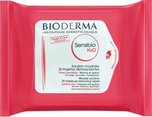 Bioderma Sensibio H2O Micelle Solution Make-Up Removing Wipes 25 Wipes