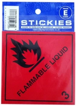 Outdoor Grade Vinyl Sticker - Red - Flammable Liquid- CASTLE PROMOTIONS- V499