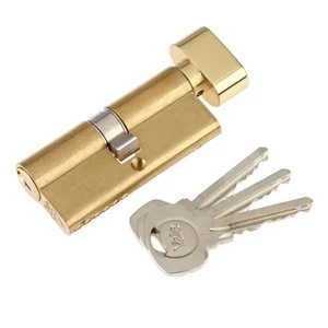 Yale Brass-plated Single Euro Thumbturn Cylinder lock (L)80mm (W)29mm