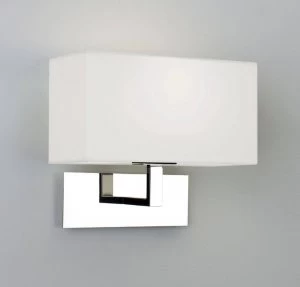 1 Light Indoor Wall Light Polished Nickel with White Shade, E14