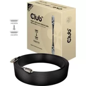 club3D HDMI Cable HDMI-A plug, HDMI-A plug 50.00 m Black CAC-1391 Halogen-free, High Speed HDMI with Ethernet, Flame-retardant HDMI cable
