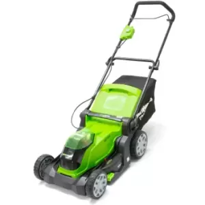 Greenworks G40LM41 40v Cordless Rotary Lawnmower 400mm 2 x 2ah Li-ion Charger