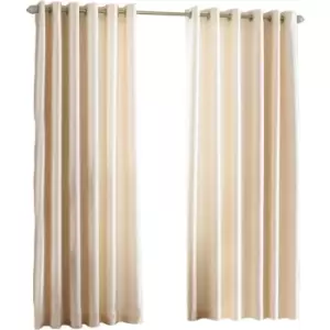 Riva Home Fiji Faux Silk Ringtop Curtains (46x54 (117x137cm)) (Cream) - Cream