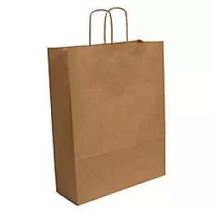 Purely Packaging Vita Twist Handle Paper Bag 320 (W) x 410 (H) x 120 (D) mm Brown 100gsm Pack of 150