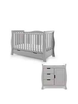 Obaby Stamford Luxe 2 Piece Nursery Furniture Room Set - Warm Grey