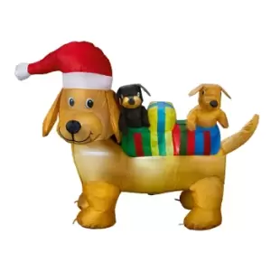 (H)0.84M LED Puppy Christmas Inflatable