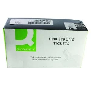 Strung Ticket 70x44mm White Pack of 1000 KF01622