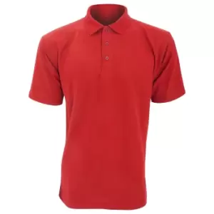 UCC 50/50 Mens Plain PiquA Short Sleeve Polo Shirt (M) (Red)