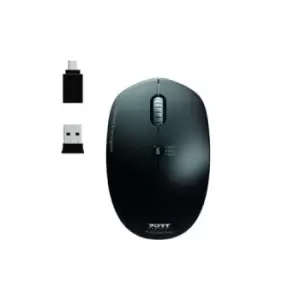 Port Designs 900707 mouse Ambidextrous Bluetooth + USB Type-A Optical 2400 DPI