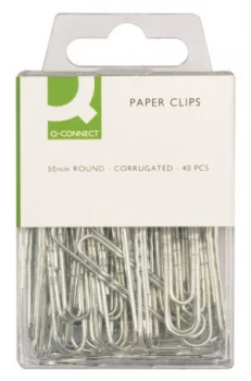 Q Connect Paper Clip 50mm Corrugated - 40 Pack