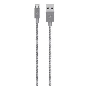 Belkin F2CU021bt04-GRY Micro USB Cable 4 Feet 1.2 Metre for Samsung Galaxy, LG, Sony, Android Grey