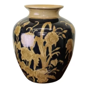 Ceramic Embossed Vase, Regal Design 25cm