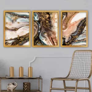 3AC167 Multicolor Decorative Framed Painting (3 Pieces)