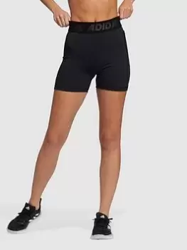 adidas adidas Tech-fit 3 Bar Short Tight 4" - Black/White Size M Women