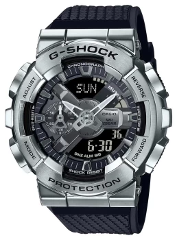 Casio G-Shock Textured Resin Strap Silver Dial World Watch