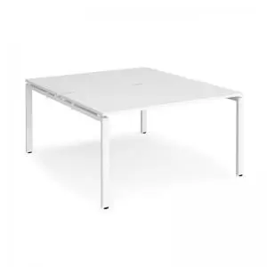 Adapt back to back desks 1400mm x 1600mm - white frame and white top