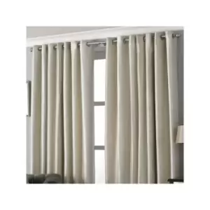 Hurlingham Blackout Eyelet Lined Curtains, Champagne, 66 x 54" - Riva Paoletti