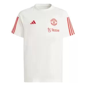 adidas Manchester United Training Shirt 2023 2024 Juniors - White