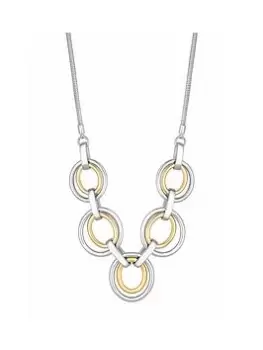 Mood Two Tone Polished Graduated Link Necklace