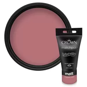 Crown Matt Emulsion Paint Rhubarb Rose Tester - 40ml