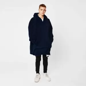Sienna Hoodie Blanket Ultra Plush Wearable Sherpa Oversize Navy
